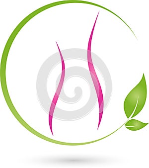 Woman, abstract, naturopath and orthopedic logo