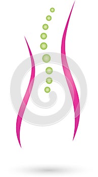 Woman, abstract, spine, orthopedics logo photo