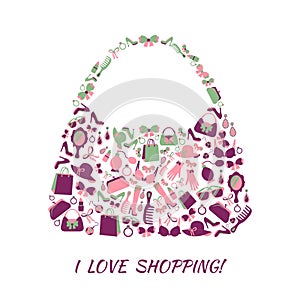 Woman accessories shopping bag