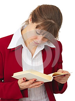 Woman acquainted with contents of book