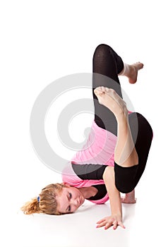 Woman is an acrobat