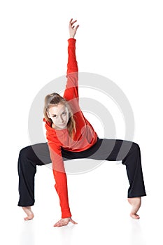 Woman is an acrobat