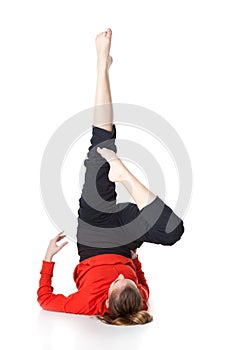 Woman is an acrobat
