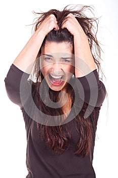 Woman with active expressions