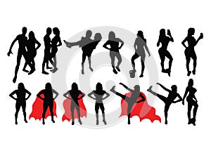 Woman Activity Silhouettes