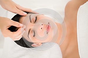 Woman in an acupuncture therapy