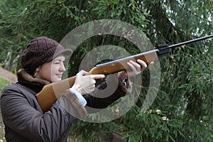 Woman aiming