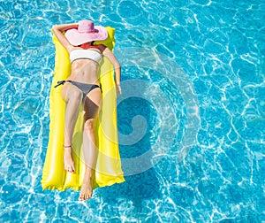 Woman on the air bed
