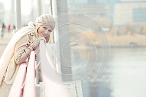 Woman alone on the bridge