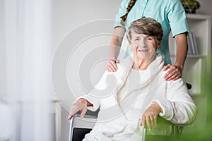 Woman with alzheimer having support