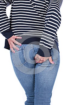 Woman with anal pain photo