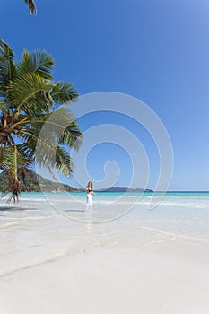 Woman at Anse Volbert, Seychelles