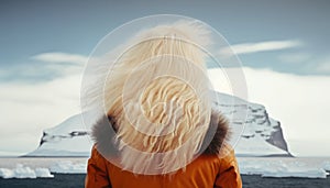 woman in Antarctica, adventure concept, generative ai