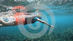 Woman apnea snorkeling