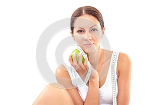 Woman with apple