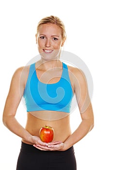 Woman with apple Leotard