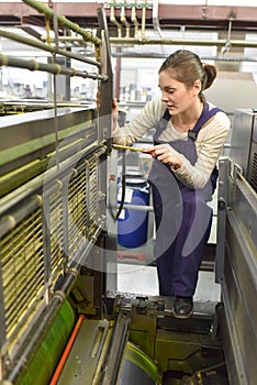 Woman apprentice in printing industry