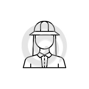 woman, archaeologist, avatar icon. Simple line, outline vector elements of archeology for ui and ux, website or mobile application