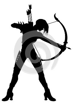 Woman Archer Silhouette