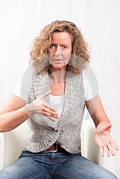 Woman argumenting