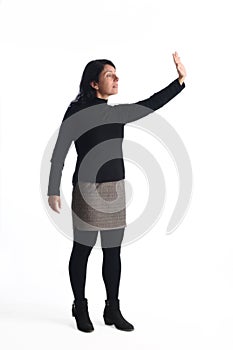 Woman with the arm raised
