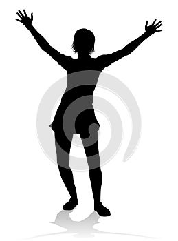 Woman Arms Raised Person Silhouette