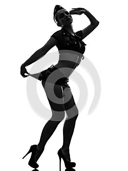 woman in army uniform portrait silhouette