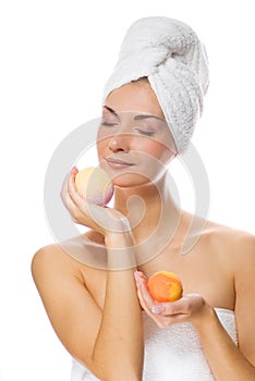 Woman with aroma bath ball