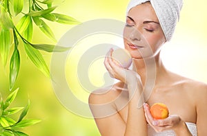 Woman with aroma soap photo