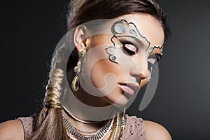 Woman with art visage photo