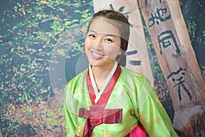 Woman asian girl hanbok dress