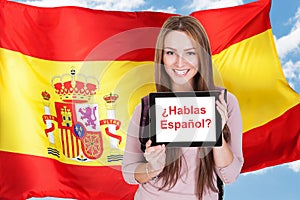 Woman asking do you speak spanish