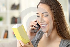Woman asking information about a product