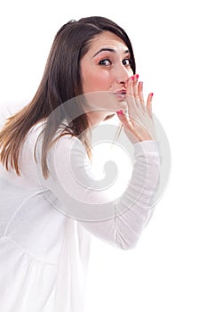 Woman with an astonish and admired expression photo