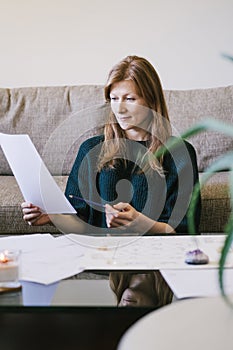 Woman astrologist conducts a consultation at home.