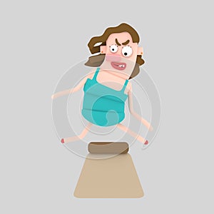 Woman Atlethe jumping pommel