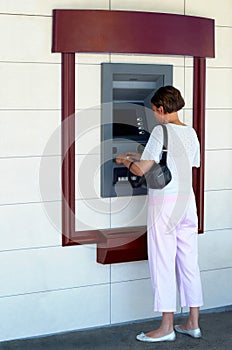 Woman at ATM