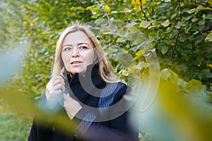 Woman in autumn coat