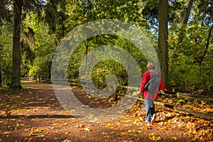 Woman on Autumn Hike