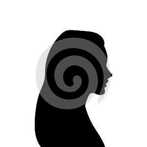 Woman avatar profile. Vector silhouette of a woman\'s head or icon isolated on a white background. Symbol of female beauty