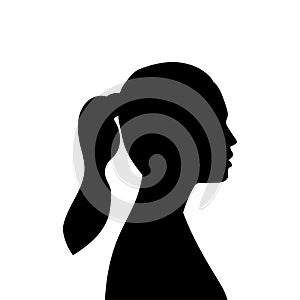 Woman avatar profile. Vector silhouette of a woman\'s head or icon isolated on a white background. Symbol of female beauty