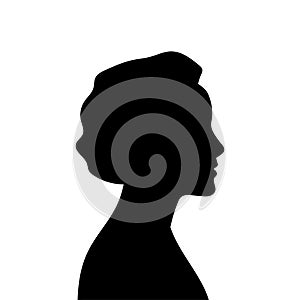 Woman avatar profile. Vector silhouette of a woman\'s head or icon isolated on a white background. Symbol of female beauty