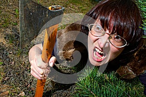 Woman with axe