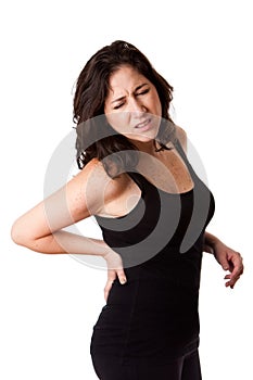 Woman with back injury