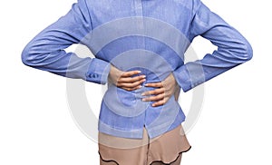 Woman back pain.