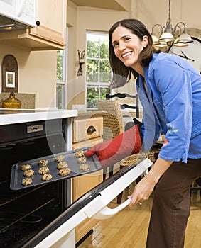 Woman baking.