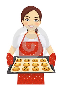 Woman baking cookies