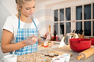 Woman baking in the kitchen christmas