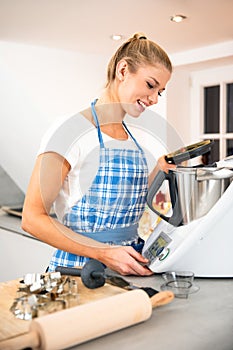 Woman baking in the kitchen christmas photo