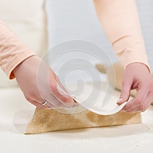 Woman Baking Pizza